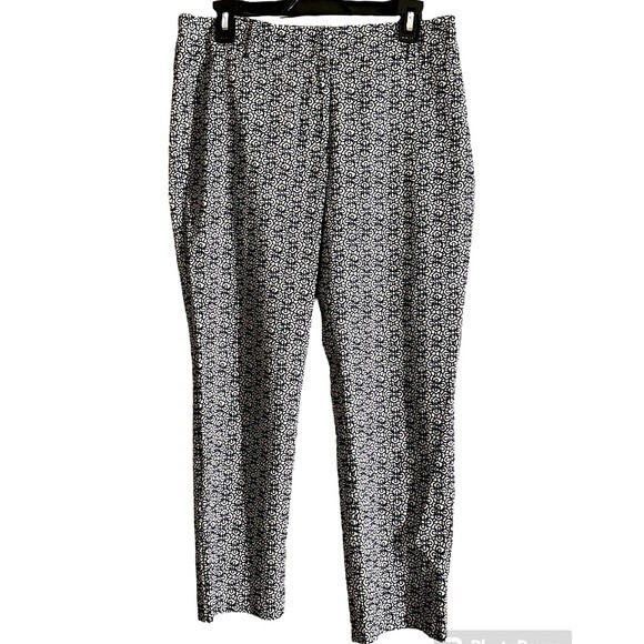 Ann Taylor Pants - Ann Taylor Signature Navy Blue And White Ankle Pants Size 8